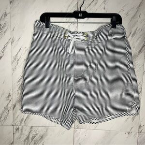 BUNDLE of 2 Primark Cedarwood State Navy Blue and Stripe Swim Trunk Shorts SZ L